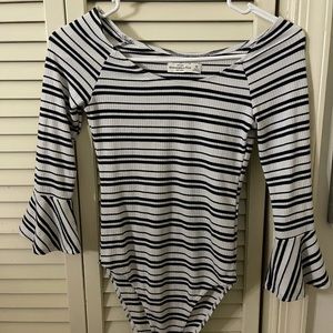 Long sleeve striped body suit